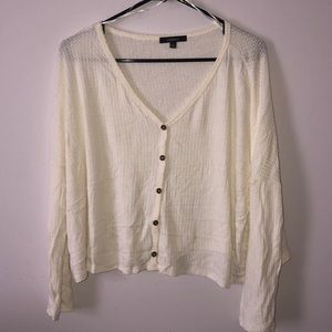 Crop white button up top